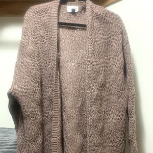 Beautiful Warm Brown Open Knit Cardigan